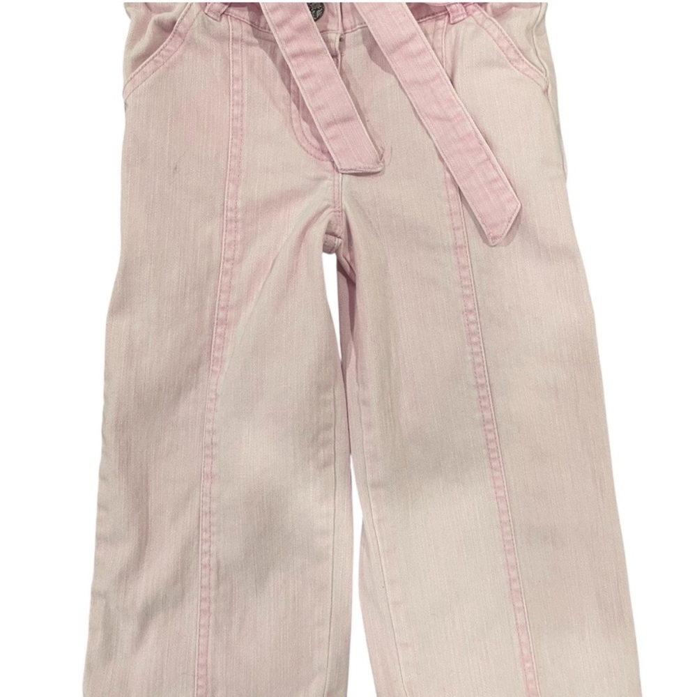 4/$20 Palomino Pink Kids Wide-Leg Pants with Matching Belt